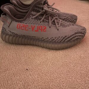 Yeezy Boost 350 in Gray with Red Highlights